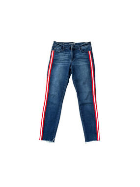 CP Jeans Stingray Skinny Ankle Red/White Stripes Denim Blue Women’s Size 5/27